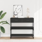 vidaXL Măsuță consolă, negru, 90x35x80 cm, lemn prelucrat vidaXL Măsuță consolă, negru, 90x35x80 cm, lemn prelucrat