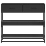 vidaXL Măsuță consolă, negru, 90x35x80 cm, lemn prelucrat vidaXL Măsuță consolă, negru, 90x35x80 cm, lemn prelucrat