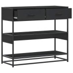 vidaXL Măsuță consolă, negru, 90x35x80 cm, lemn prelucrat vidaXL Măsuță consolă, negru, 90x35x80 cm, lemn prelucrat