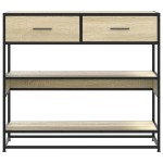 vidaXL Măsuță consolă, stejar sonoma, 90x35x80 cm, lemn prelucrat vidaXL Măsuță consolă, stejar sonoma, 90x35x80 cm, lemn prelucrat