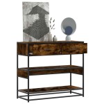 vidaXL Măsuță consolă, stejar fumuriu, 90x35x80 cm, lemn prelucrat vidaXL Măsuță consolă, stejar fumuriu, 90x35x80 cm, lemn prelucrat