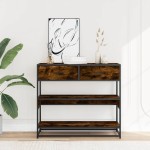 vidaXL Măsuță consolă, stejar fumuriu, 90x35x80 cm, lemn prelucrat vidaXL Măsuță consolă, stejar fumuriu, 90x35x80 cm, lemn prelucrat