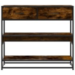 vidaXL Măsuță consolă, stejar fumuriu, 90x35x80 cm, lemn prelucrat vidaXL Măsuță consolă, stejar fumuriu, 90x35x80 cm, lemn prelucrat