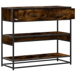 vidaXL Măsuță consolă, stejar fumuriu, 90x35x80 cm, lemn prelucrat vidaXL Măsuță consolă, stejar fumuriu, 90x35x80 cm, lemn prelucrat