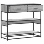 vidaXL Măsuță consolă, gri sonoma, 90x35x80 cm, lemn prelucrat vidaXL Măsuță consolă, gri sonoma, 90x35x80 cm, lemn prelucrat