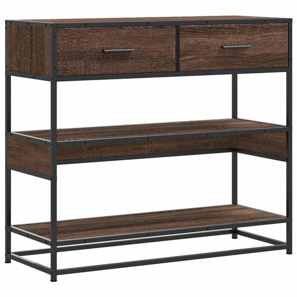 vidaXL Măsuță consolă, stejar maro, 90x35x80 cm, lemn prelucrat