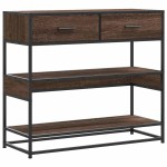 vidaXL Măsuță consolă, stejar maro, 90x35x80 cm, lemn prelucrat vidaXL Măsuță consolă, stejar maro, 90x35x80 cm, lemn prelucrat