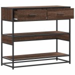 vidaXL Măsuță consolă, stejar maro, 90x35x80 cm, lemn prelucrat vidaXL Măsuță consolă, stejar maro, 90x35x80 cm, lemn prelucrat