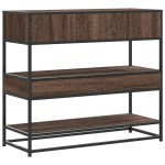 vidaXL Măsuță consolă, stejar maro, 90x35x80 cm, lemn prelucrat vidaXL Măsuță consolă, stejar maro, 90x35x80 cm, lemn prelucrat