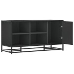 vidaXL Bancă de pantofi neagră 100x40x53,5 cm lemn și metal prelucrat