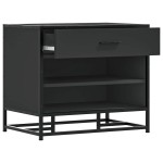 vidaXL Bancă de pantofi neagră 60x40x53,5 cm lemn și metal prelucrat vidaXL Bancă de pantofi neagră 60x40x53,5 cm lemn și metal prelucrat