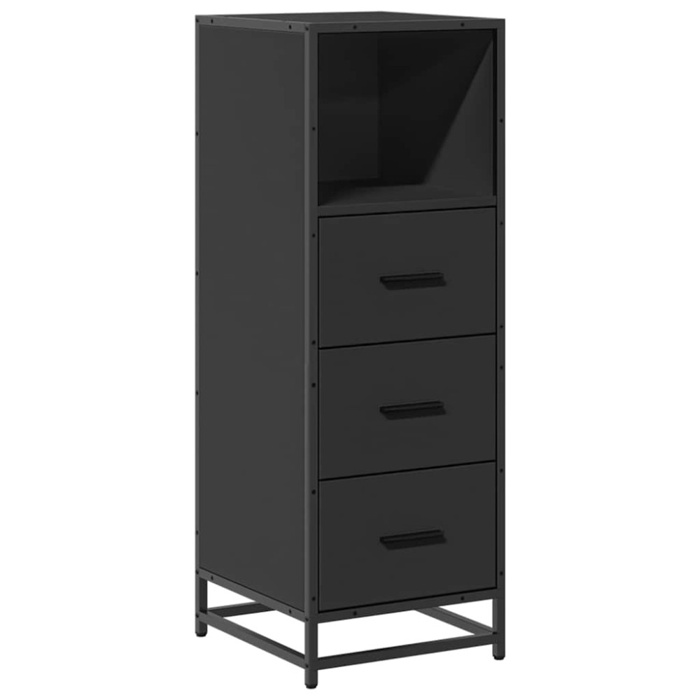 vidaXL Dulap de baie negru 35x37,5x100 cm lemn prelucrat