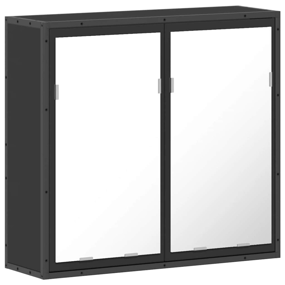 vidaXL Dulap cu oglindă pentru baie neagră 65x20x60 cm lemn prelucrat