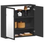 vidaXL Dulap cu oglindă pentru baie neagră 65x20x60 cm lemn prelucrat vidaXL Dulap cu oglindă pentru baie neagră 65x20x60 cm lemn prelucrat