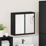 vidaXL Dulap cu oglindă pentru baie neagră 65x20x60 cm lemn prelucrat vidaXL Dulap cu oglindă pentru baie neagră 65x20x60 cm lemn prelucrat