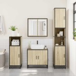 vidaXL Dulap baie cu oglindă stejar sonoma 65x20x60 cm lemn compozit vidaXL Dulap baie cu oglindă stejar sonoma 65x20x60 cm lemn compozit