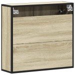 vidaXL Dulap baie cu oglindă stejar sonoma 65x20x60 cm lemn compozit vidaXL Dulap baie cu oglindă stejar sonoma 65x20x60 cm lemn compozit