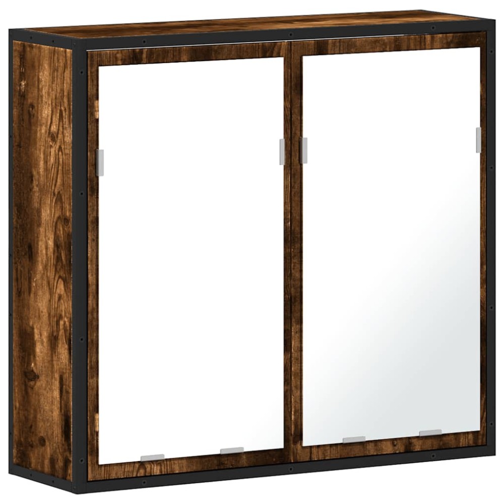 vidaXL Dulap baie cu oglindă stejar fumuriu 65x20x60 cm lemn compozit