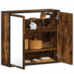 vidaXL Dulap baie cu oglindă stejar fumuriu 65x20x60 cm lemn compozit vidaXL Dulap baie cu oglindă stejar fumuriu 65x20x60 cm lemn compozit
