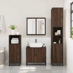 vidaXL Dulap de baie cu oglindă stejar maro 65x20x60 cm lemn compozit vidaXL Dulap de baie cu oglindă stejar maro 65x20x60 cm lemn compozit