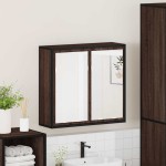 vidaXL Dulap de baie cu oglindă stejar maro 65x20x60 cm lemn compozit vidaXL Dulap de baie cu oglindă stejar maro 65x20x60 cm lemn compozit
