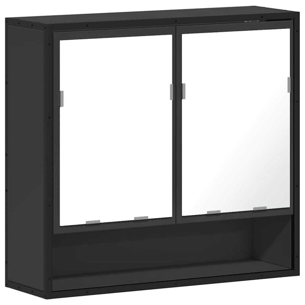 vidaXL Dulap cu oglindă pentru baie neagră 65x20x60 cm lemn prelucrat
