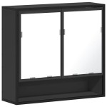 vidaXL Dulap cu oglindă pentru baie neagră 65x20x60 cm lemn prelucrat vidaXL Dulap cu oglindă pentru baie neagră 65x20x60 cm lemn prelucrat