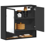 vidaXL Dulap cu oglindă pentru baie neagră 65x20x60 cm lemn prelucrat vidaXL Dulap cu oglindă pentru baie neagră 65x20x60 cm lemn prelucrat