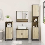 vidaXL Dulap baie cu oglindă stejar sonoma 65x20x60 cm lemn compozit