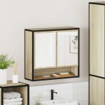 vidaXL Dulap baie cu oglindă stejar sonoma 65x20x60 cm lemn compozit