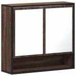 vidaXL Dulap de baie cu oglindă stejar maro 65x20x60 cm lemn compozit vidaXL Dulap de baie cu oglindă stejar maro 65x20x60 cm lemn compozit