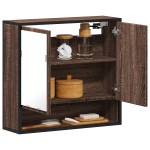 vidaXL Dulap de baie cu oglindă stejar maro 65x20x60 cm lemn compozit vidaXL Dulap de baie cu oglindă stejar maro 65x20x60 cm lemn compozit