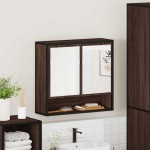 vidaXL Dulap de baie cu oglindă stejar maro 65x20x60 cm lemn compozit vidaXL Dulap de baie cu oglindă stejar maro 65x20x60 cm lemn compozit