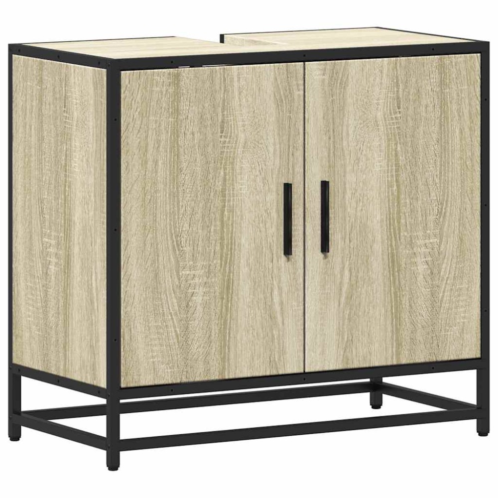 vidaXL Dulap de chiuvetă baie stejar sonoma 65x33x60 cm lemn prelucrat