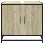 vidaXL Dulap de chiuvetă baie stejar sonoma 65x33x60 cm lemn prelucrat vidaXL Dulap de chiuvetă baie stejar sonoma 65x33x60 cm lemn prelucrat