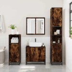vidaXL Dulap pentru chiuvetă de baie stejar afumat 65x33x60 cm lemn vidaXL Dulap pentru chiuvetă de baie stejar afumat 65x33x60 cm lemn