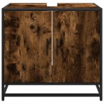 vidaXL Dulap pentru chiuvetă de baie stejar afumat 65x33x60 cm lemn vidaXL Dulap pentru chiuvetă de baie stejar afumat 65x33x60 cm lemn