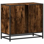vidaXL Dulap pentru chiuvetă de baie stejar afumat 65x33x60 cm lemn vidaXL Dulap pentru chiuvetă de baie stejar afumat 65x33x60 cm lemn