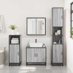 vidaXL Dulap pentru chiuvetă de baie gri Sonoma 65x33x60 cm lemn vidaXL Dulap pentru chiuvetă de baie gri Sonoma 65x33x60 cm lemn