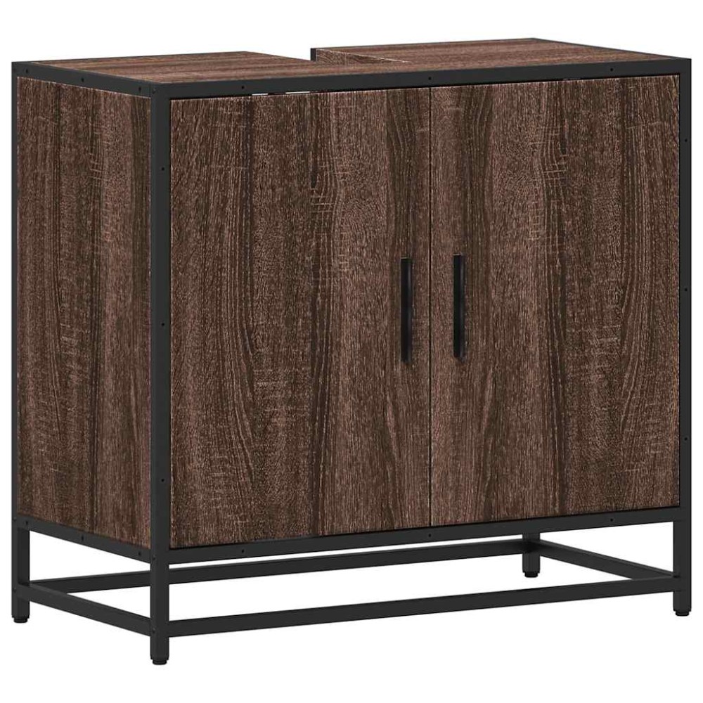 vidaXL Dulap pentru chiuvetă de baie stejar maro 65x33x60 cm lemn
