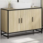 vidaXL Dulap pentru chiuveta de baie stejar Sonoma 90x33x60 cm lemn vidaXL Dulap pentru chiuveta de baie stejar Sonoma 90x33x60 cm lemn