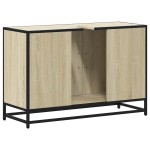 vidaXL Dulap pentru chiuveta de baie stejar Sonoma 90x33x60 cm lemn vidaXL Dulap pentru chiuveta de baie stejar Sonoma 90x33x60 cm lemn