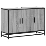 vidaXL Dulap pentru chiuvetă de baie gri Sonoma 90x33x60 cm lemn vidaXL Dulap pentru chiuvetă de baie gri Sonoma 90x33x60 cm lemn