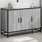 vidaXL Dulap pentru chiuvetă de baie gri Sonoma 90x33x60 cm lemn vidaXL Dulap pentru chiuvetă de baie gri Sonoma 90x33x60 cm lemn