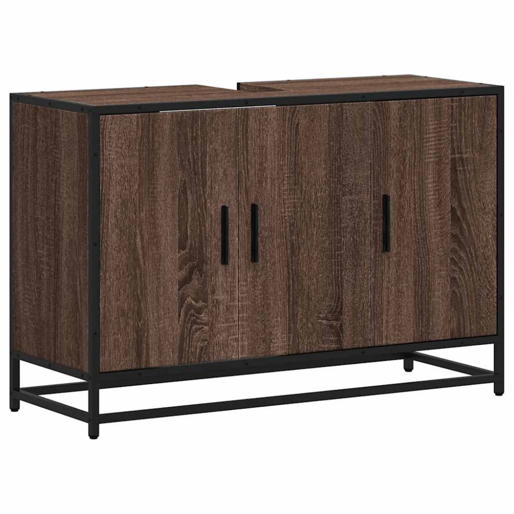 vidaXL Dulap pentru chiuvetă de baie stejar maro 90x33x60 cm lemn