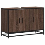 vidaXL Dulap pentru chiuvetă de baie stejar maro 90x33x60 cm lemn vidaXL Dulap pentru chiuvetă de baie stejar maro 90x33x60 cm lemn