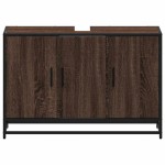 vidaXL Dulap pentru chiuvetă de baie stejar maro 90x33x60 cm lemn vidaXL Dulap pentru chiuvetă de baie stejar maro 90x33x60 cm lemn