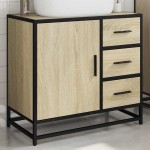 vidaXL Dulap de chiuvetă baie stejar sonoma 65x33x60 cm lemn prelucrat vidaXL Dulap de chiuvetă baie stejar sonoma 65x33x60 cm lemn prelucrat