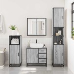 vidaXL Dulap pentru chiuvetă de baie gri Sonoma 65x33x60 cm lemn vidaXL Dulap pentru chiuvetă de baie gri Sonoma 65x33x60 cm lemn