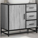 vidaXL Dulap pentru chiuvetă de baie gri Sonoma 65x33x60 cm lemn vidaXL Dulap pentru chiuvetă de baie gri Sonoma 65x33x60 cm lemn